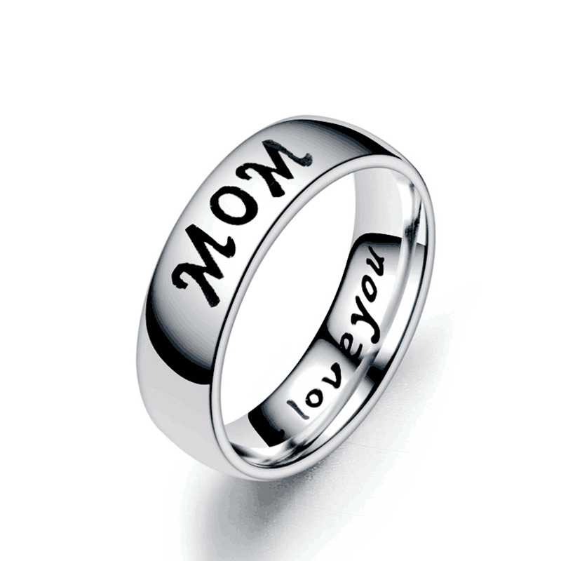 father gift DAD father's day stainless steel men's ring MOM DAUGHTER SON family members jewelry ring