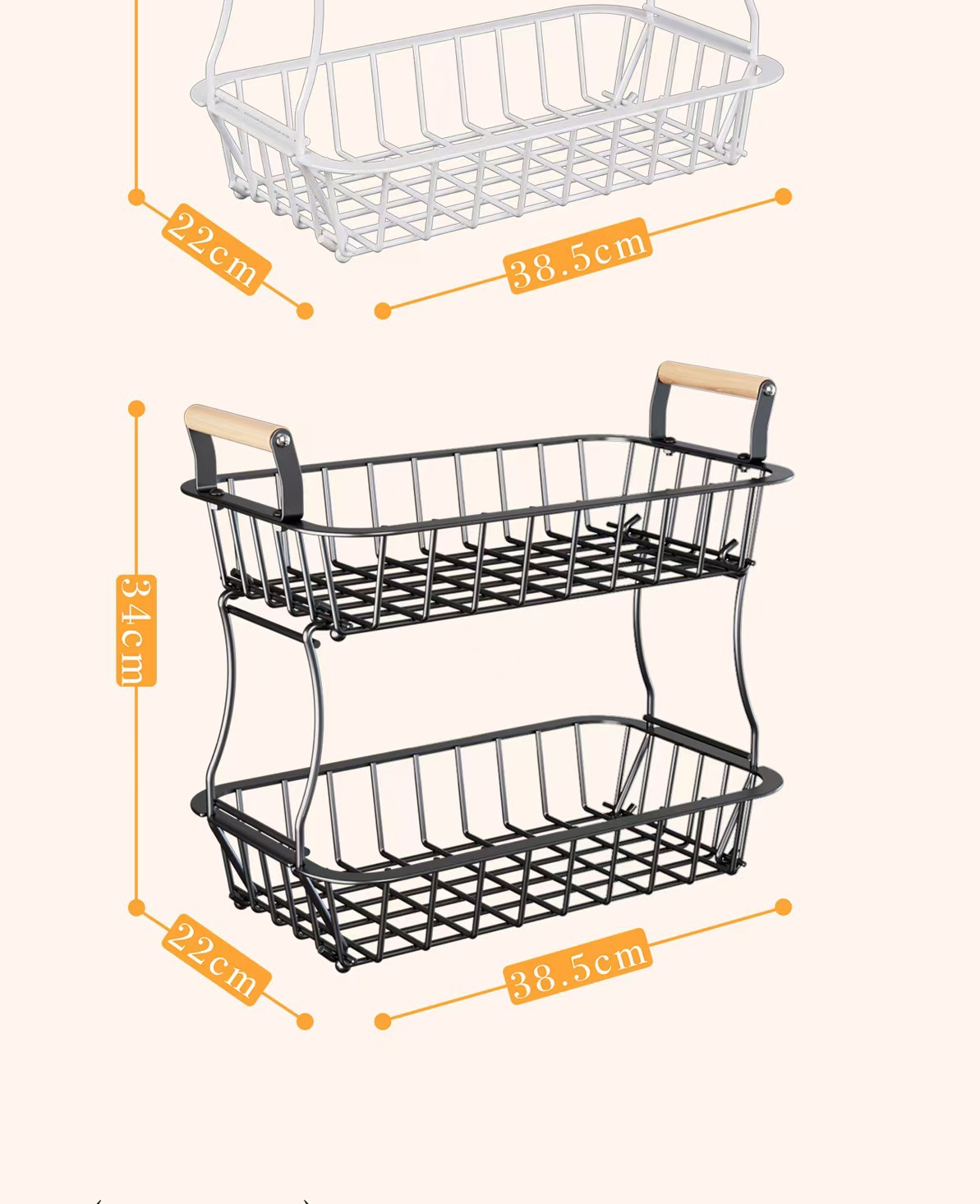 سازماندهی ذخیره سازی آشپزخانه فلزی دو طبقه Dual-Tier Metal Kitchen Storage Organizer