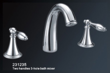 two handles 3-hole bath mixer
