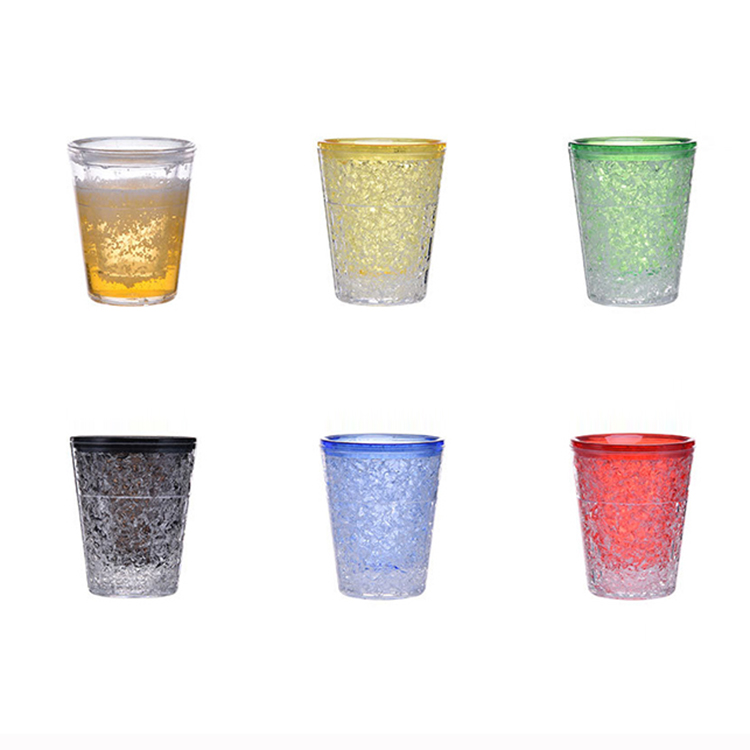 Durable Double Walled Chilling Shot Glasses, BPA Free Plastic Freezer Gel Shot Mugs Colorful Wine Glasses For Birthday, Holiday