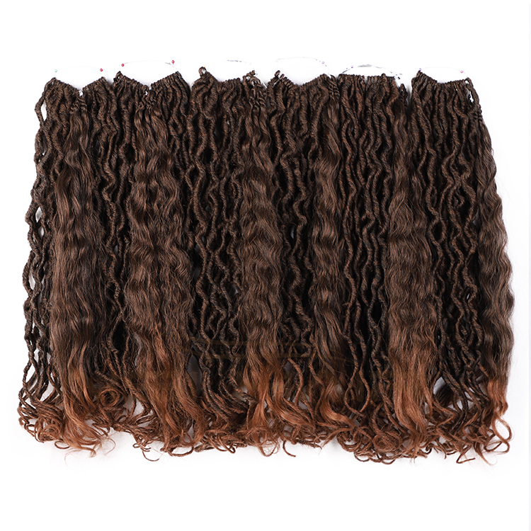 Aisi Hair 20 Inch Ombre Brown Faux Locs Crochet Braids Hair Faux Locks Synthetic Braids Hairpieces Extensions For Black Women