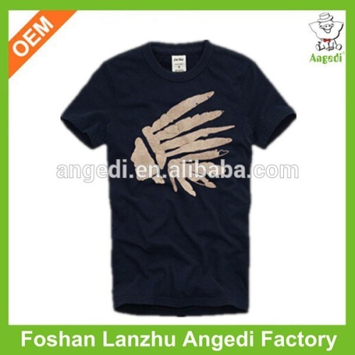 high-tech embroidery print 65 polyester 35 cotton t shirt