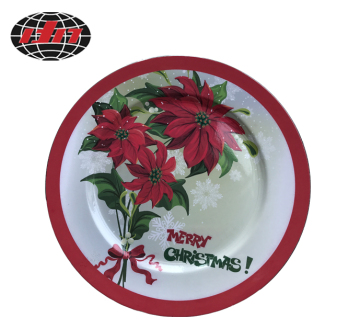 Christmas Flowers Plastic Charger Plate