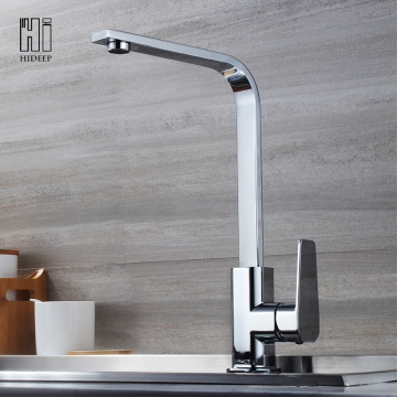 HIDEEP Full Brass Chrome Kitchen Sink Faucet