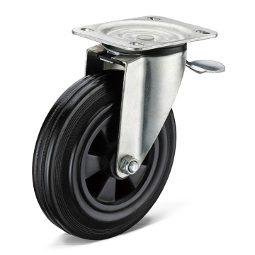 Black rubber with casters and wheel new style