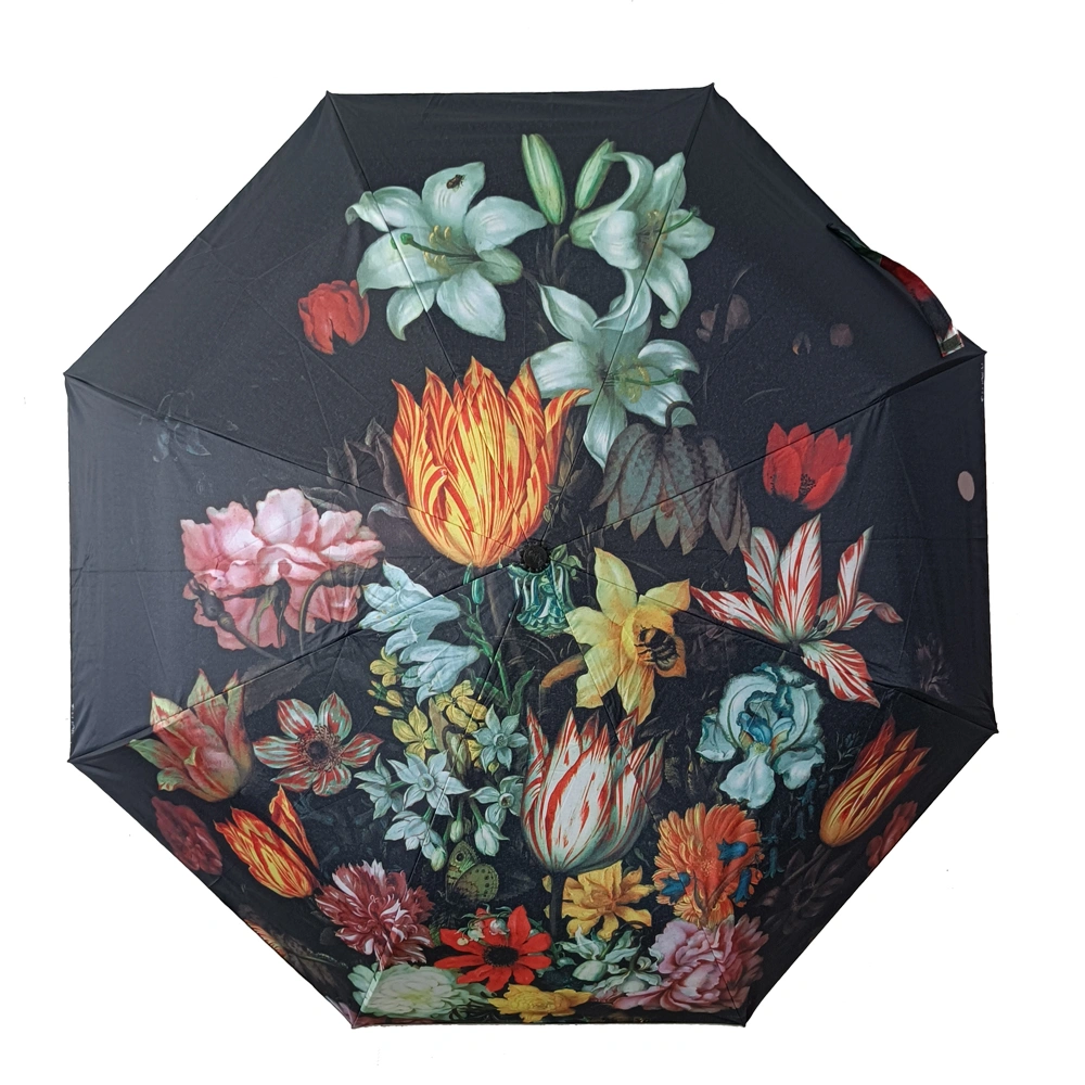 Stock Stock Wholesales Promotion Flower Picture Print Automatic Open Close Fold Umbrella