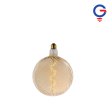 Amber Spiral Textured Glass Globe LED Bulb