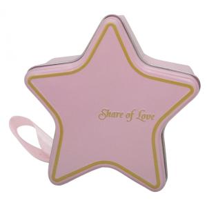 Custom printed star shape tin boxed for cookies