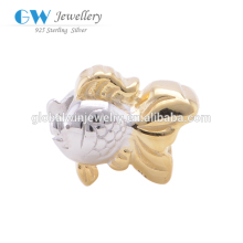 Lovely Goldfish Gold Plated 925 Silver Charms Bead Charms E017