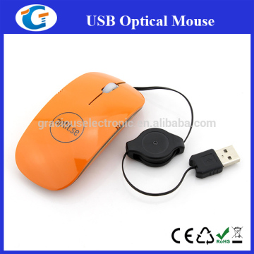 Slim wired computer mouse with LED lighting logo