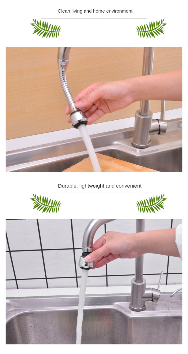 High-pressure Faucet Expander Water-saving Bathroom Kitchen Accessories Supplies Kitchen Gadgets 360-degree Rotatable Bubbler