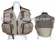 khaki color fly fishing vest