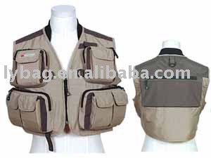 khaki color fly fishing vest