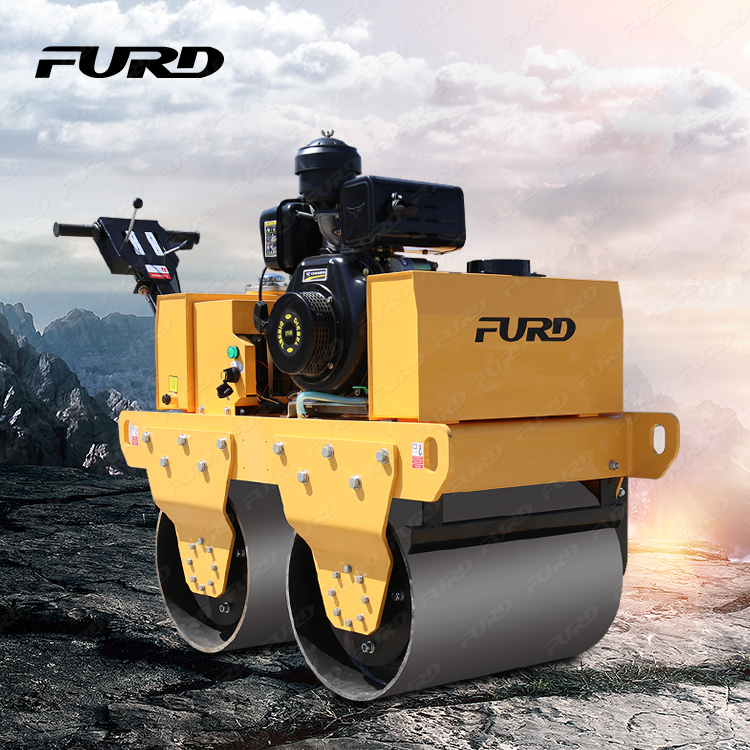 Operated convenient 550kg double drum walk behind self-propelled road roller