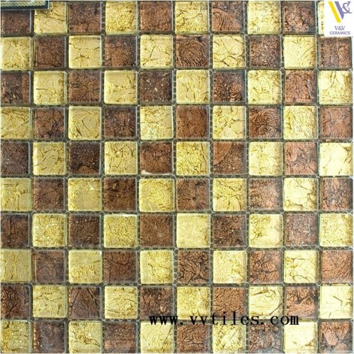 Glitter self adhesive mosaic tile mesh,crystal glass mosaic tile