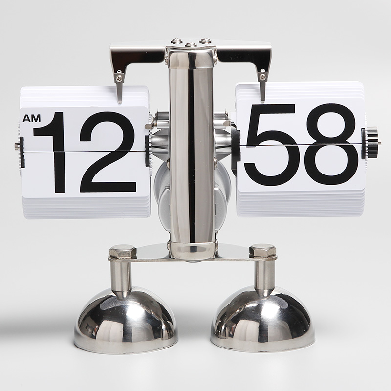 Stain Steel Silver Double Bell Table Clock