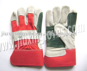 Cow split leather gloves with reinforced palm