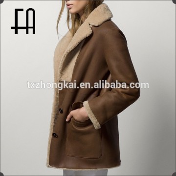 Factory direct wholesale pirce lamb double face fur reversed jacket
