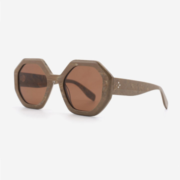 Retro Geometric Acetate Women's Sunglasses 24A8036