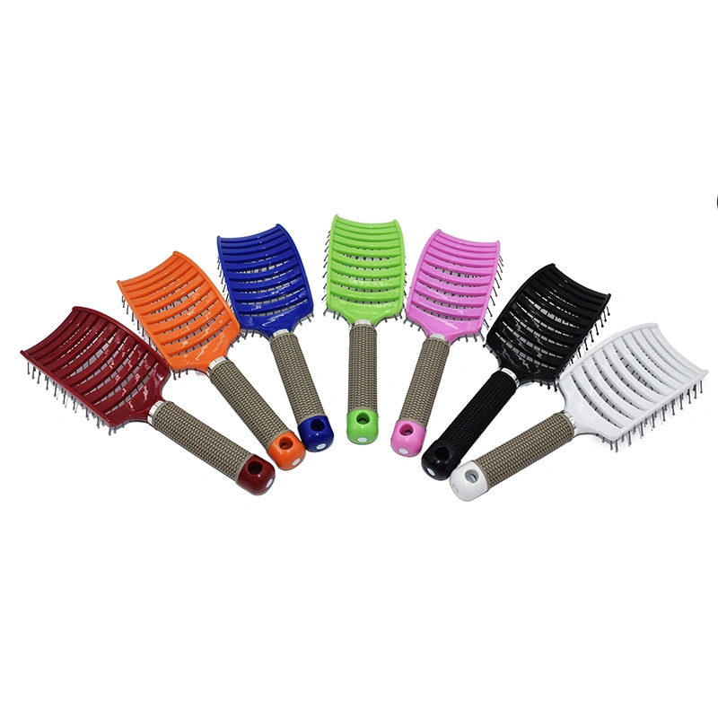 Multiple Colors Hair Scalp Massage Comb Bristle Nylon Hairbrush Curly Detangling Hair Brush for Women