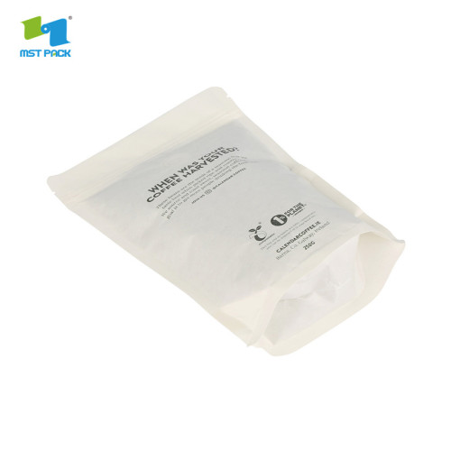 Emballage de sachets flexibles en papier kraft blanc