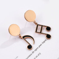 Desain Baru Rose Gold Music Note Earrings