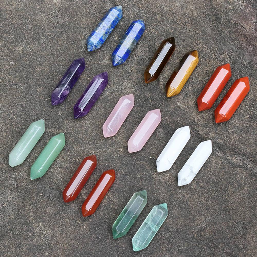 Pedes hexagonales dobles de piedra natural Beads Gemstone Hexagon Diy Beads para joyas (aproximadamente 8x3 mm)