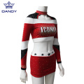 Red Crop Top Cheer Uniformes