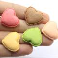 Elegante nuevo Mini Macaron Color en forma de corazón abalorios de resina para decoración artesanal hechos a mano accesorios para el cabello para niñas