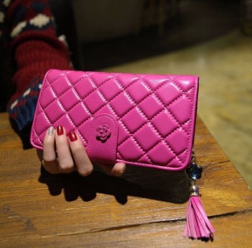 Fashion lady clutch bag goat leather wallet/purse