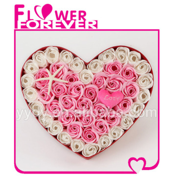 San Valentin Gifts Soap Flower in the Heart Shape Gift Box