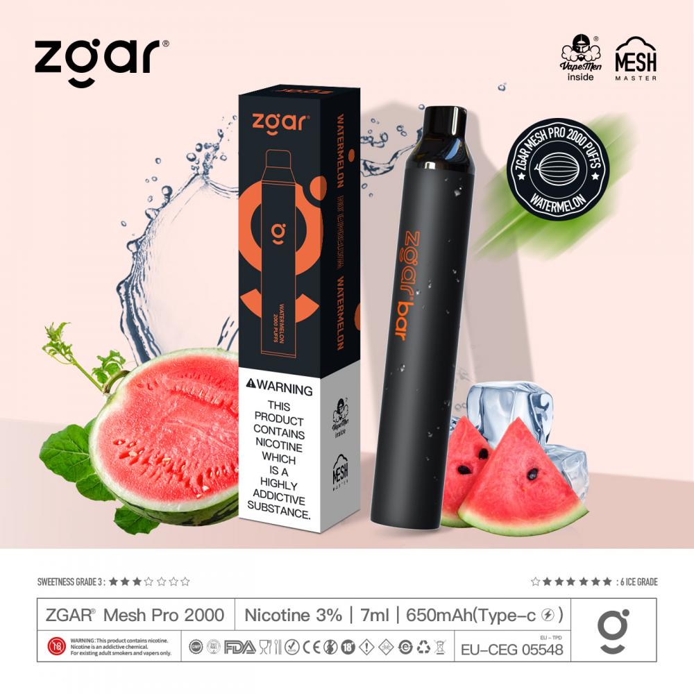 Zgar XXL 2000 Puffs Disposable Vape Pen Watermelon