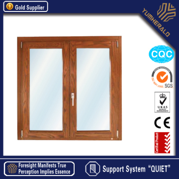 wood grain finish aluminum window