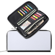 Large Capacity Faux Leather Sublimation Zipper Wallet Purse with Card Slots