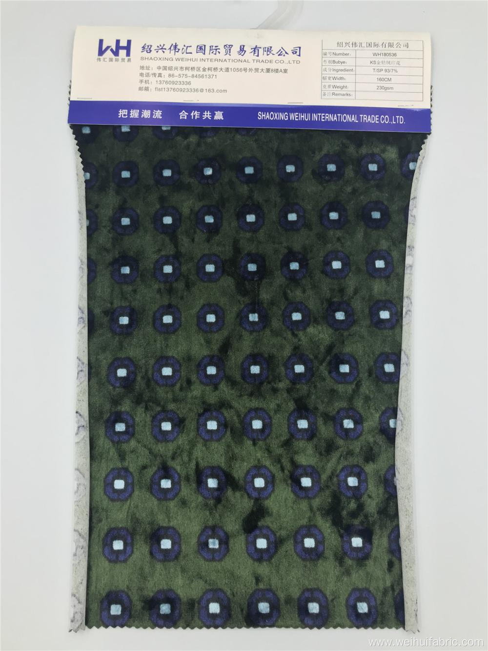Wholesale Printed Fabric T/SP Dark Green Velvet Fabrics