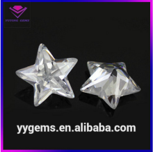 machine cut star cz white cubic zirconia stone for 925 sterling silver jewelry