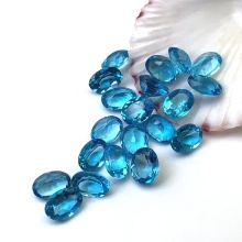 Natural Swiss Blue Topaz Egg Oval Loose Stones
