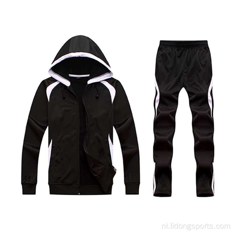 Groothandel tweedelig tracksuit set heren joggingpak