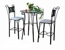 BREAKFEST BAR FURNITURE FRANCE HING ROUND TABLE WHITE HIGH LEGS CHAIR COFFEE BAR TYPE