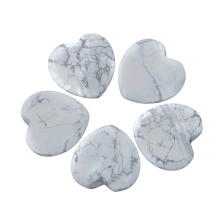 Howlite 30MM Love Heart Gemstone for Home Decoration Handmade Craved