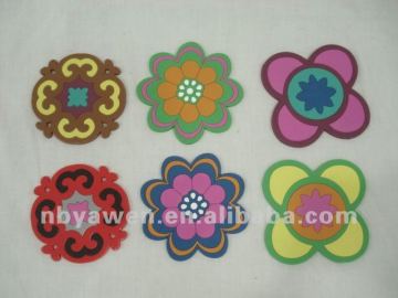 flower shaped PVC drink cup coasters