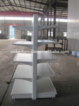 alibaba website Supermarket gondola shelf in white color