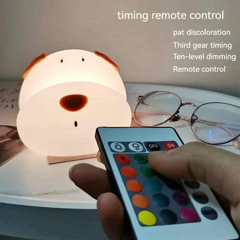 Adorable Silicone Night Light with Colorful Timer Feature