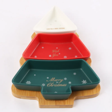 Tree-shaped bamboo tray for Christmas tree