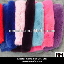 Fashion dyed 100% real rex rabbit fur skin