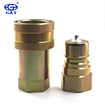 Salt Spray Tested 1/2 inch NPT BSP Hexavalent Chrome Double Shut Off Hydraulic Quick Connects and Fittings