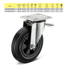 High performance heavy duty rubber casters