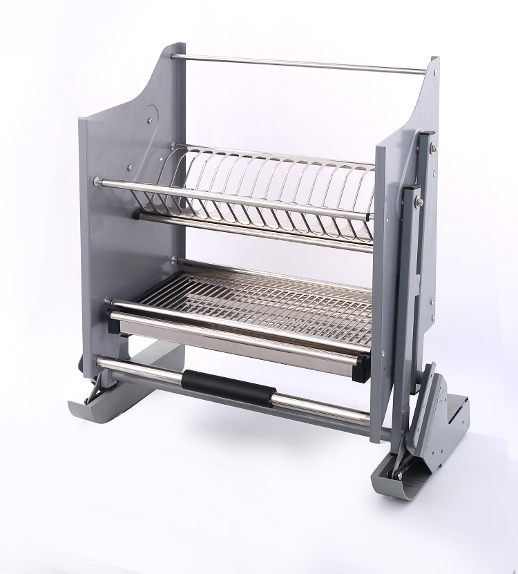 Kitchen Accessories Lift Basket Adjustable Pull Down Shelves Cabinet Elevator Basket