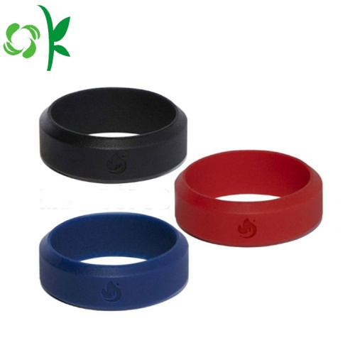 Bague en silicone imperméable avec bague de fiançailles gravée