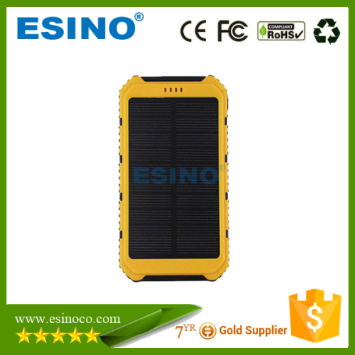 Rugged Shockproof Portable Solar Charger PowerBank 10000mah